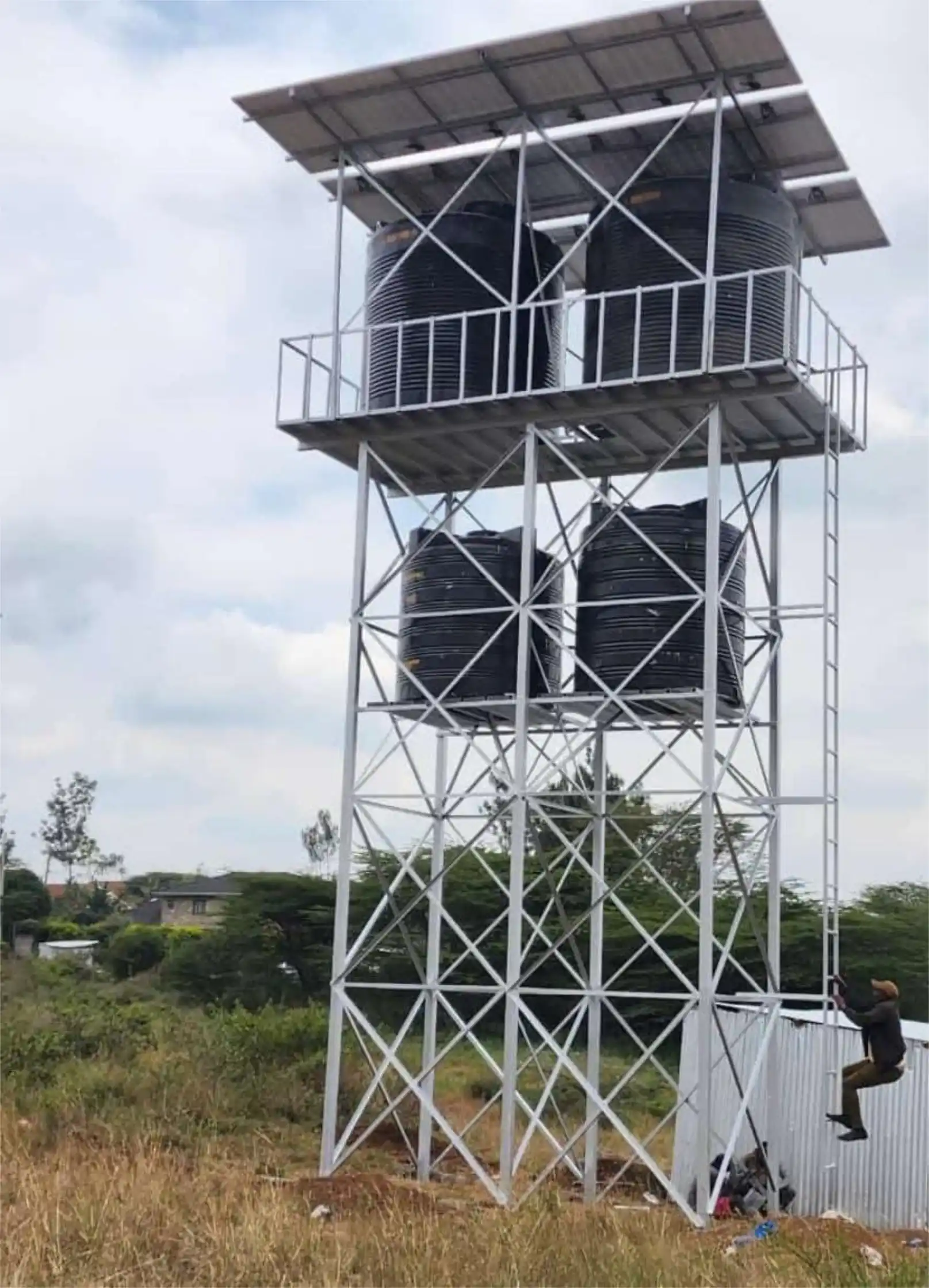 Borehole drilling rig operating on-site in Kenya