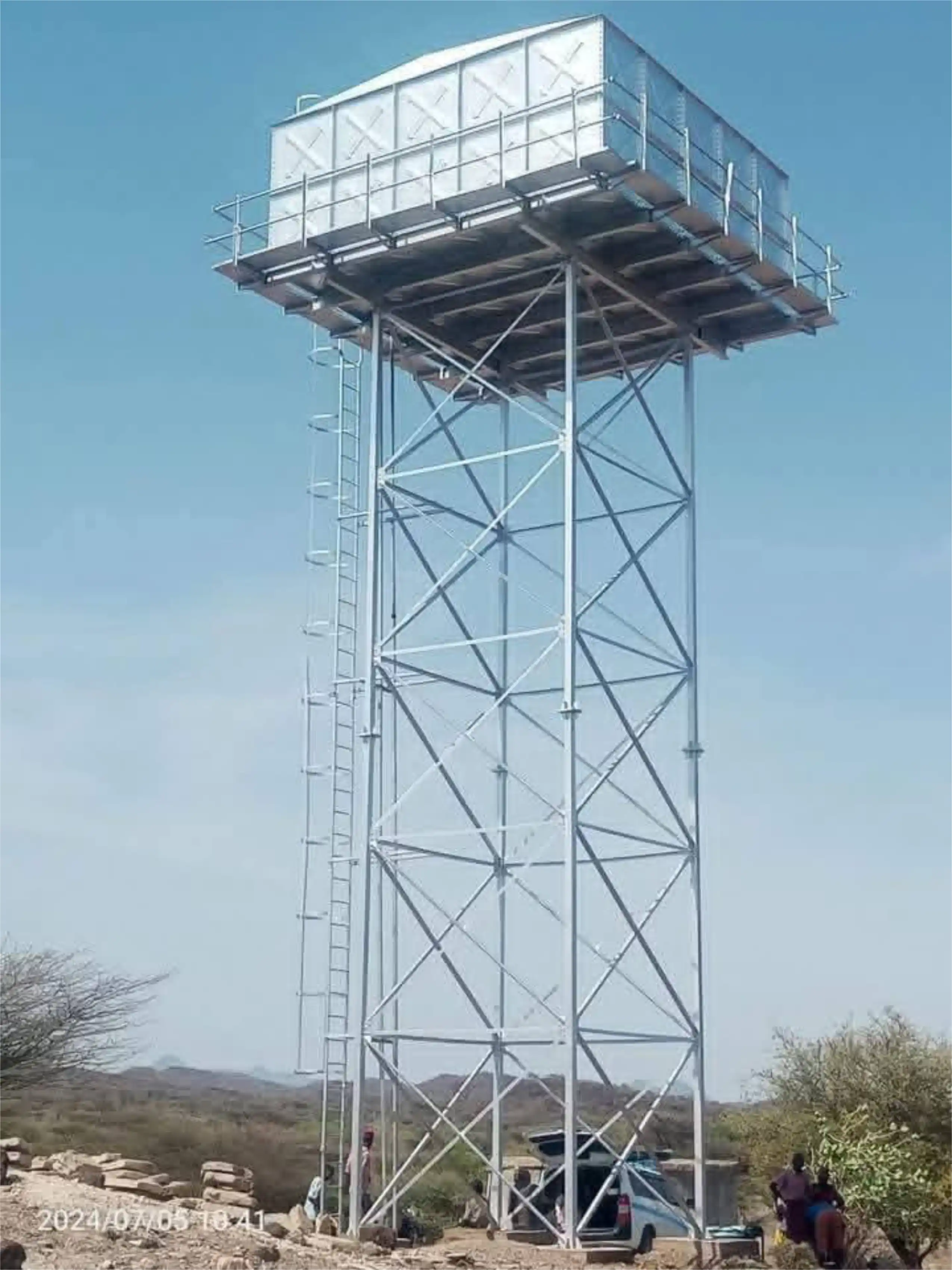 Borehole drilling engineers on site